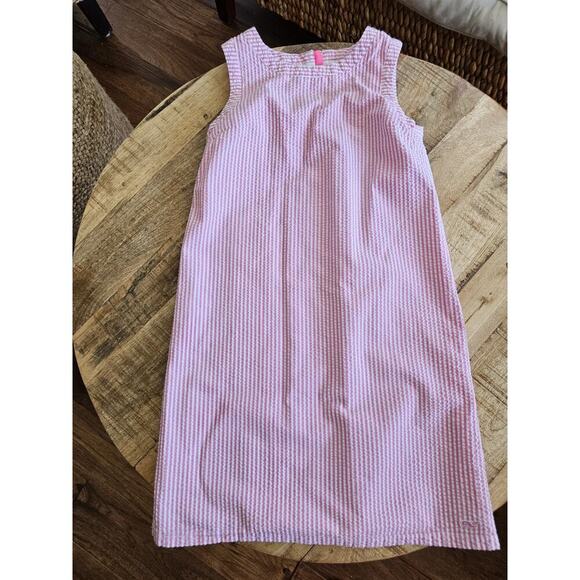 Vineyard Vines Pink Striped Seersucker Youth Girls Size 10 Sleeveless - Picture 1 of 8